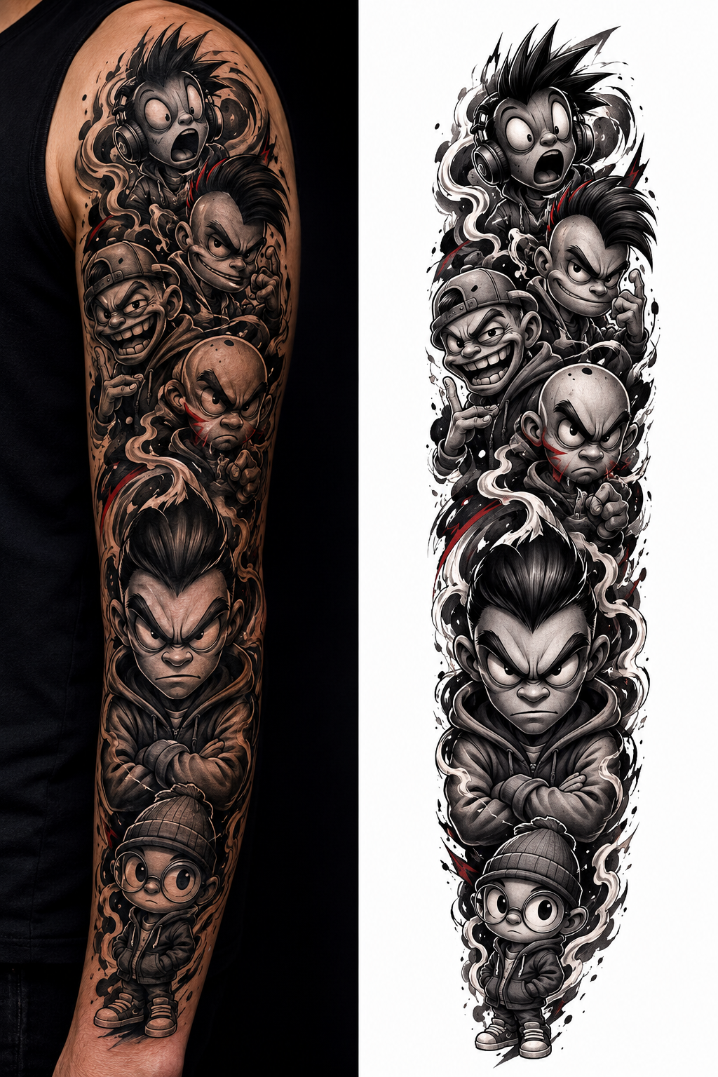 Cartoon Rival Stack tattoo model preview